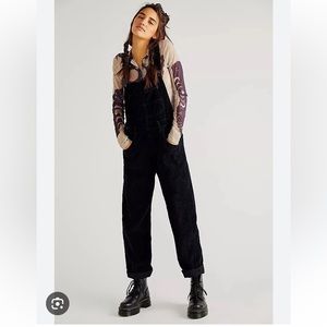 We The Free Corduroy Black Overalls